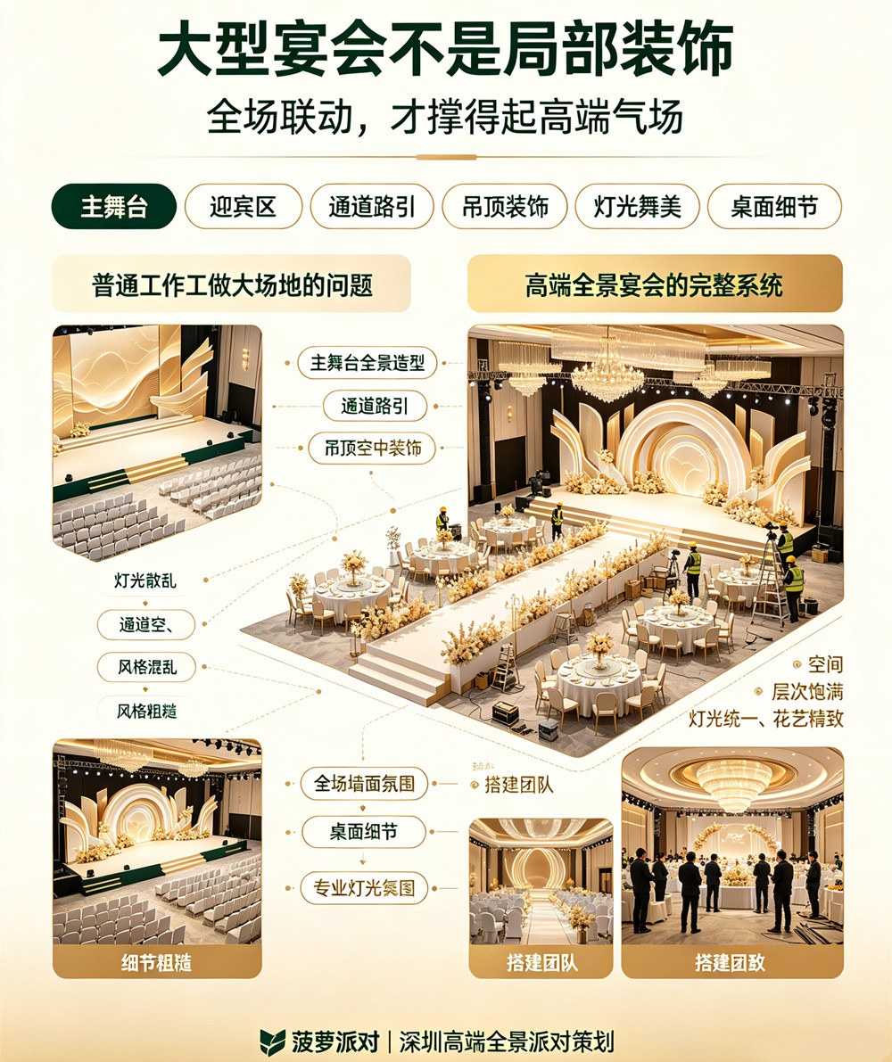 深圳大型宴会全景派对布置，高端酒店沉浸式场景策划(图2)
